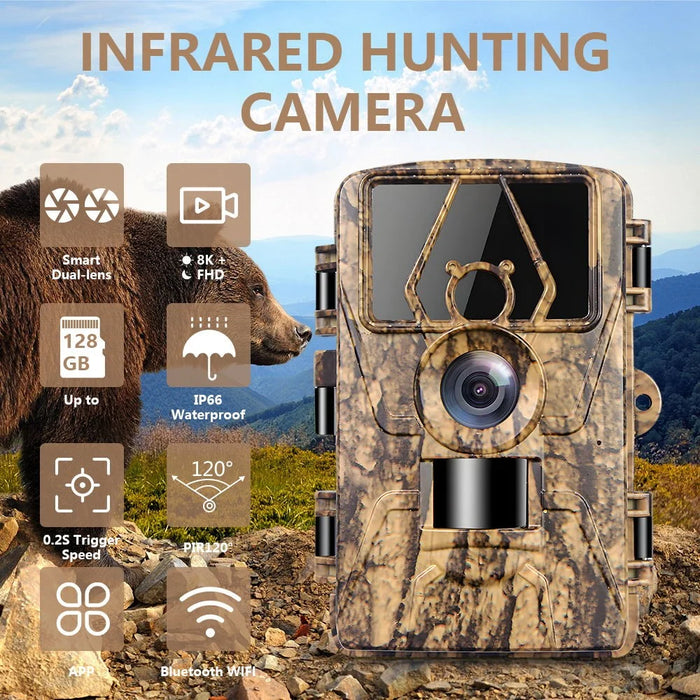 PR801W Outdoor WiFi Hunting Camera App Control Night Vision 8K Infrared Wildlife Trail Camera - 6