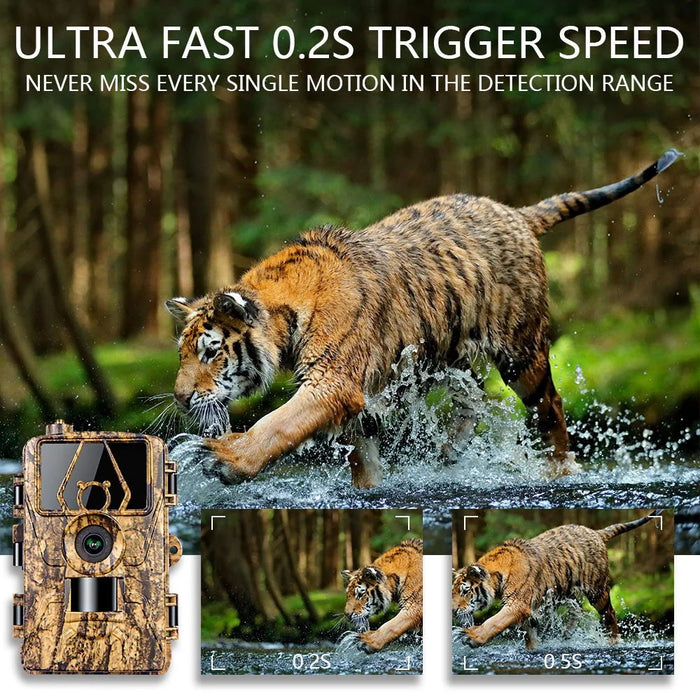 PR801LTE 4G LTE Trail Camera IP66 Waterproof 8K 60MP Wildlife Hunting Camera with Night Vision PIR Motion Detection - EU Version - 4