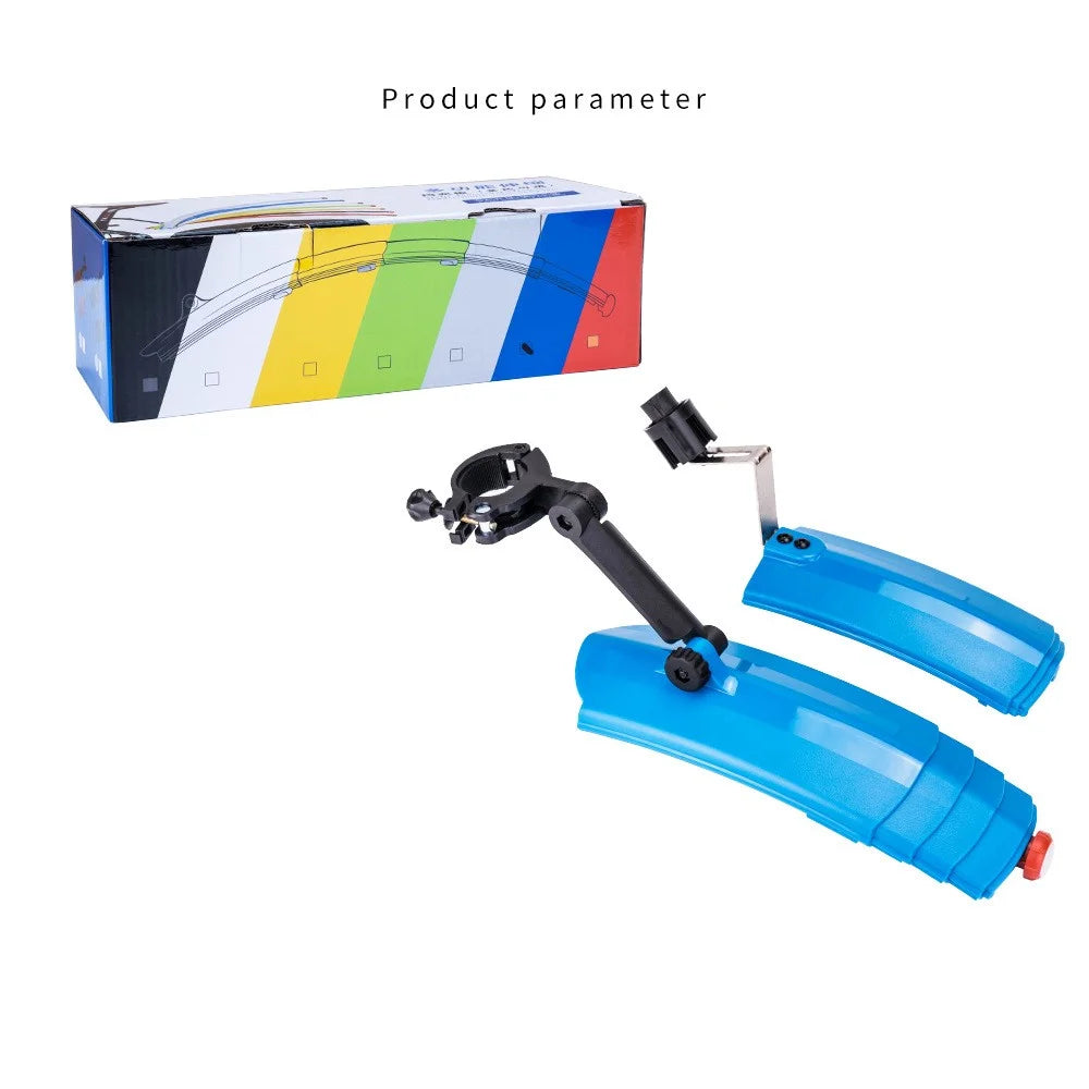 ZTTO ZT03 2Pcs Bike Fender Set Front+Rear Bike Mud Guard with Tail Light (with Installation Accessory) - Blue - 6