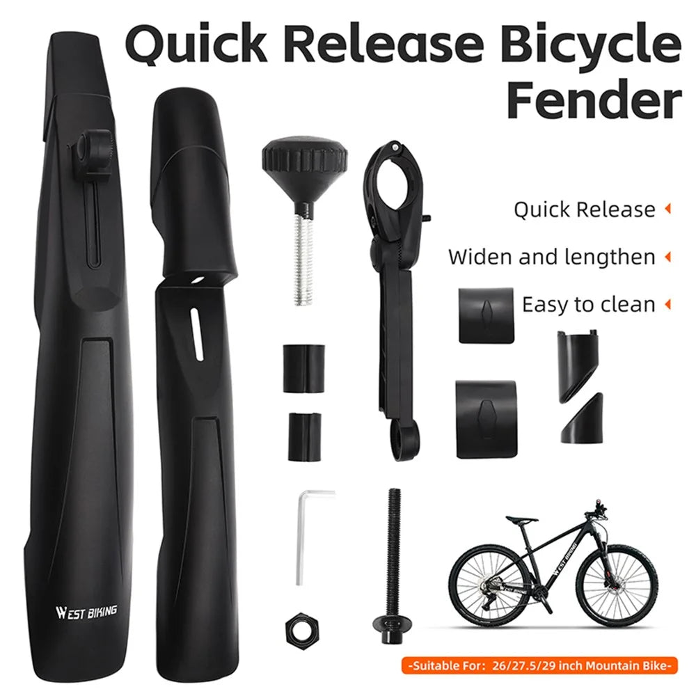WEST BIKING YP0714026 Bike Mudguard Wheel Protector Bicycles Plastic Mud Fender - 3