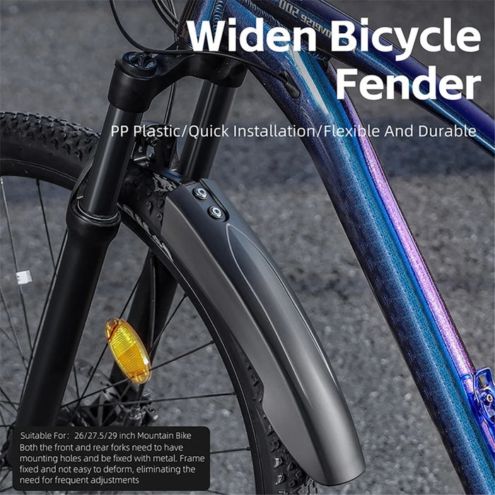 WEST BIKING YP0714027 1 Pair PP Front and Rear Mountain Bike Widened Fenders - 5