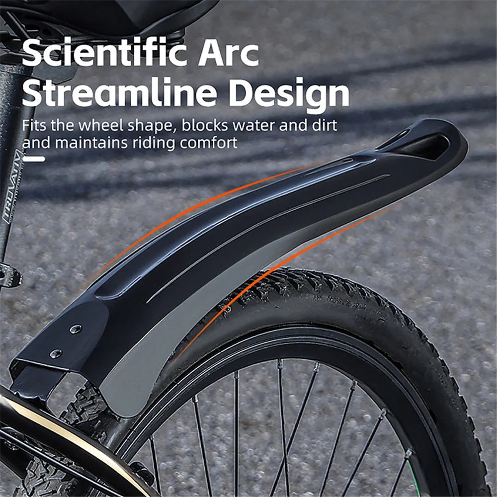 WEST BIKING YP0714028 1 Pair Arc Design Front and Rear Mountain Bike Widened Fenders - 5