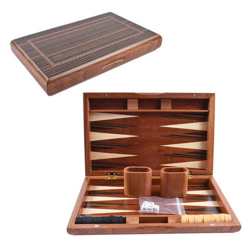 Wooden Backgammon Game Toy Solid Wood Baccarat Chess Set, 13-inch Board - 1
