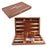 Wooden Backgammon Set with Folding Design - 11 Inch Classic Board Games - 1