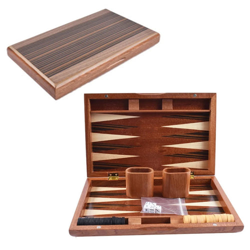 15 Inch Wooden Backgammon Board Game Set Solid Wood Baccarat Chess Set Toy - 1