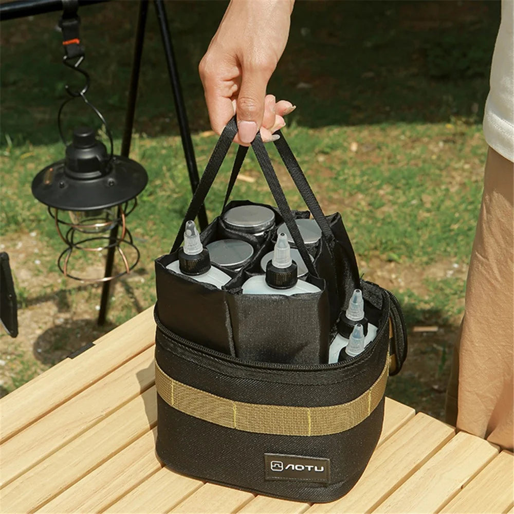 AOTU 16Pcs / Set Camping Oil Bottles Spice Containers Brush Kit with Storage Bag (BPA-Free, No FDA) - 2
