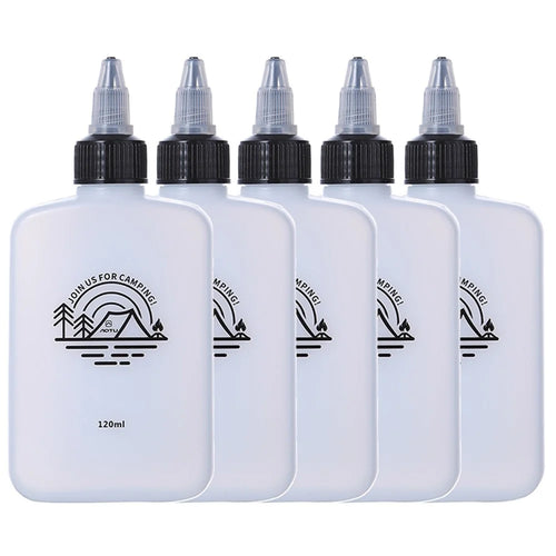 HALIN 5PCS Mini Squeeze Oil Bottles 120ml Liquid Containers for Camping BBQ Picnic (BPA-Free, No FDA) - 1
