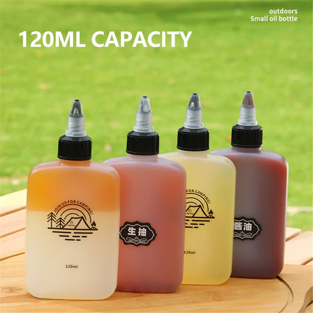HALIN 5PCS Mini Squeeze Oil Bottles 120ml Liquid Containers for Camping BBQ Picnic (BPA-Free, No FDA) - 6