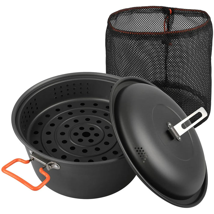 AOTU Camping 5L Steam Cooking Pot Foldable Handle Grip Cookware for Hiking Picnic (BPA-Free, No FDA) - 1