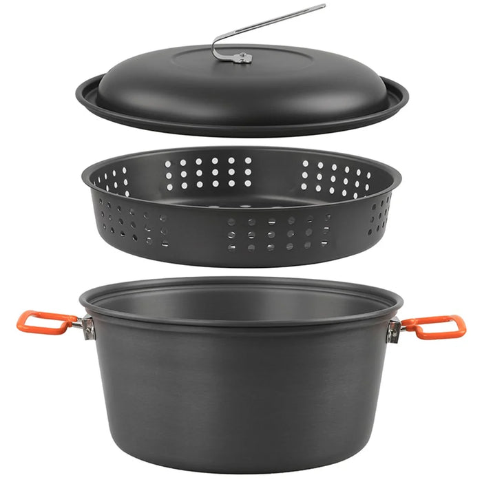 AOTU Camping 5L Steam Cooking Pot Foldable Handle Grip Cookware for Hiking Picnic (BPA-Free, No FDA) - 3