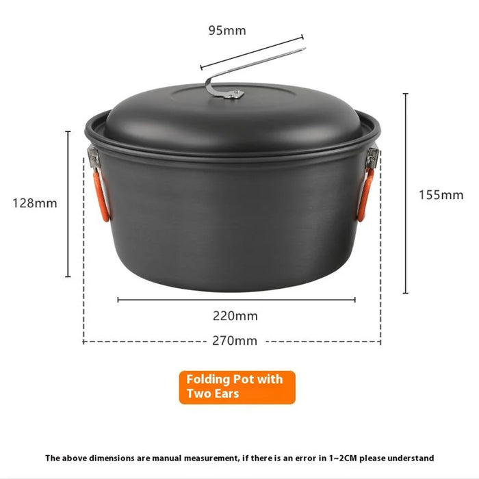 AOTU Camping 5L Steam Cooking Pot Foldable Handle Grip Cookware for Hiking Picnic (BPA-Free, No FDA) - 6