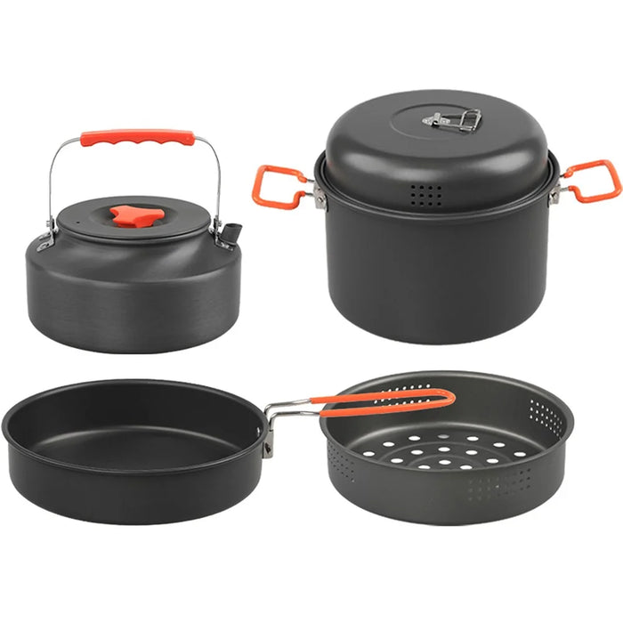 AOTU Camping 1.6L Kettle + 5.0L Cooking Steam Pot + Fry Pan (BPA-Free, No FDA) - 3