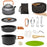AOTU Camping Cookware Set Kettle Cooking Pot Fry Pan Cutting Board Kit (BPA-Free, No FDA) - Orange - 1