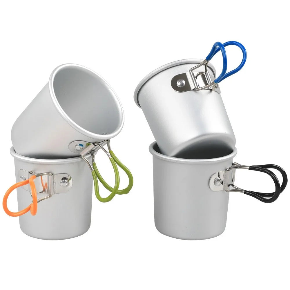 Aluminum Alloy Camping Mug Portable Coffee Cup Drinks Cup (BPA-Free, No FDA Certified) - Black - 4
