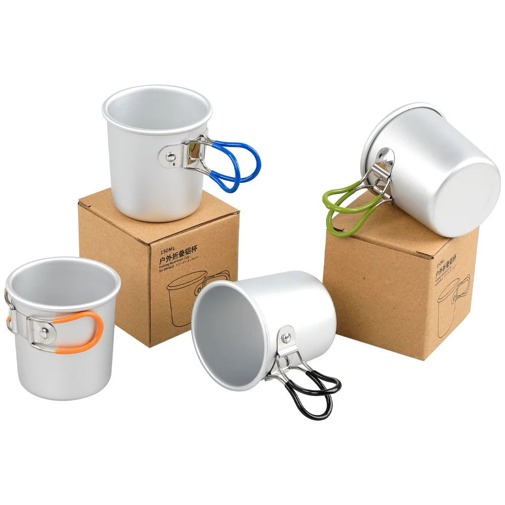 Aluminum Alloy Camping Mug Portable Coffee Cup Drinks Cup (BPA-Free, No FDA Certified) - Black - 7