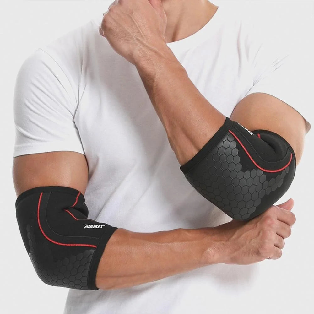 AOLIKES 7944 1Pc Sports Elbow Sleeve Protector Thicken 7mm Weightlifting Fitness Elastic Elbow Guard - Honeycomb S - 5