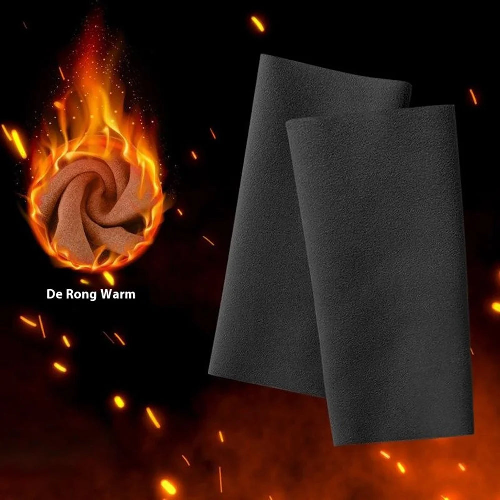 1 Pair Autumn Winter Thermal Arm Sleeves Elastic Elbow Protector Brace for Outdoor Sports - Black - 2