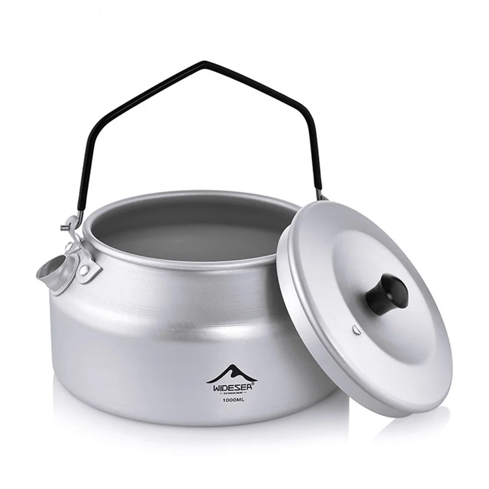 WIDESEA AKT-10 1L Outdoor Camping Kettle Lightweight Aluminum Teapot with Foldable Handle (BPA Free, No FDA) - 1
