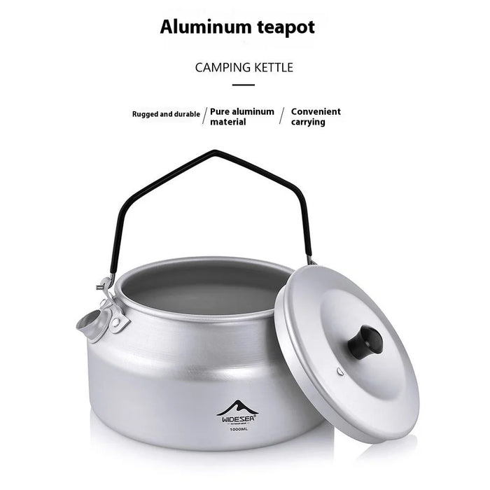 WIDESEA AKT-10 1L Outdoor Camping Kettle Lightweight Aluminum Teapot with Foldable Handle (BPA Free, No FDA) - 6