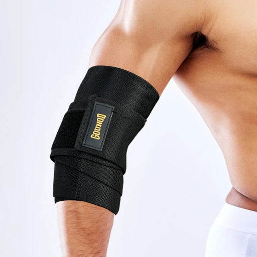 GOUNOD HS024 1Pc Elbow Support Wrap for Weightlifting / Pull-Ups / Powerlifting Compression Brace - Black S - 2