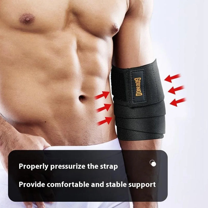 GOUNOD HS024 1Pc Elbow Support Wrap for Weightlifting / Pull-Ups / Powerlifting Compression Brace - Black S - 4