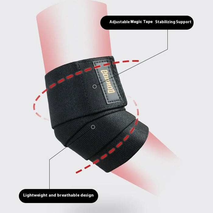 GOUNOD HS024 1Pc Elbow Support Wrap for Weightlifting / Pull-Ups / Powerlifting Compression Brace - Black S - 6
