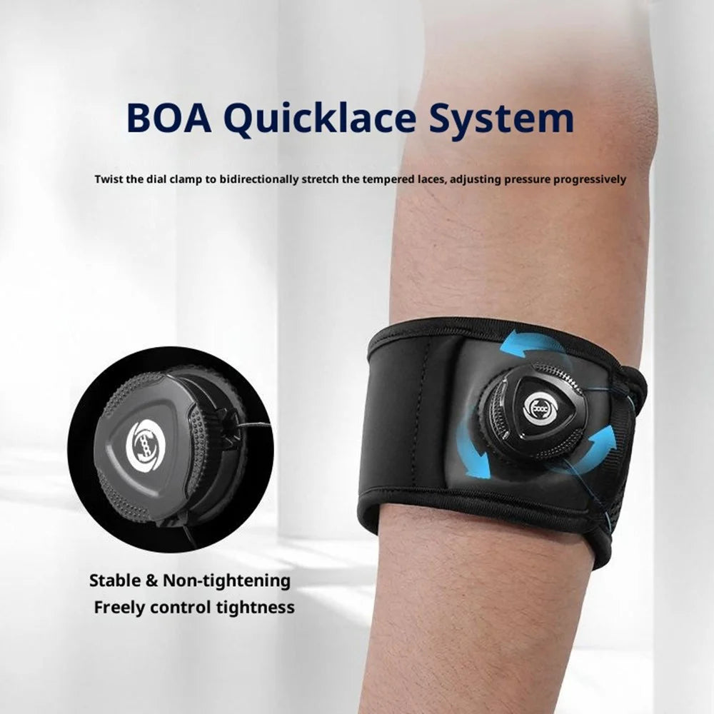 GOUNOD HS013 1Pc Elbow Strap with Adjustable Compression Knob Arm Support Band Elbow Brace Built In Silicone Pad - Black M - 2