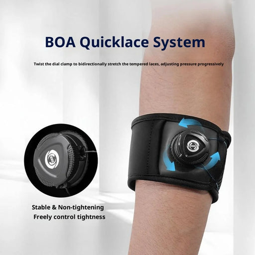 GOUNOD HS013 1Pc Elbow Strap with Adjustable Compression Knob Arm Support Band Elbow Brace Built In Silicone Pad - Black M - 2