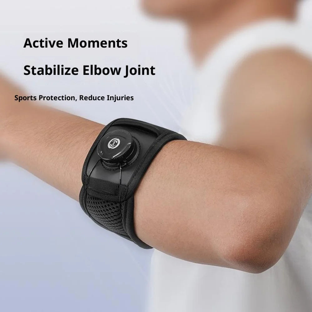 GOUNOD HS013 1Pc Elbow Strap with Adjustable Compression Knob Arm Support Band Elbow Brace Built In Silicone Pad - Black M - 3