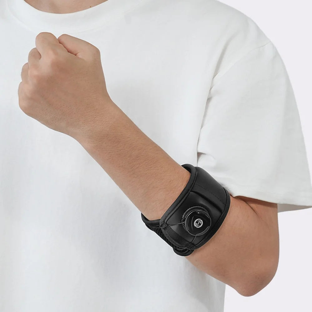 GOUNOD HS013 1Pc Elbow Strap with Adjustable Compression Knob Arm Support Band Elbow Brace Built In Silicone Pad - Black M - 7