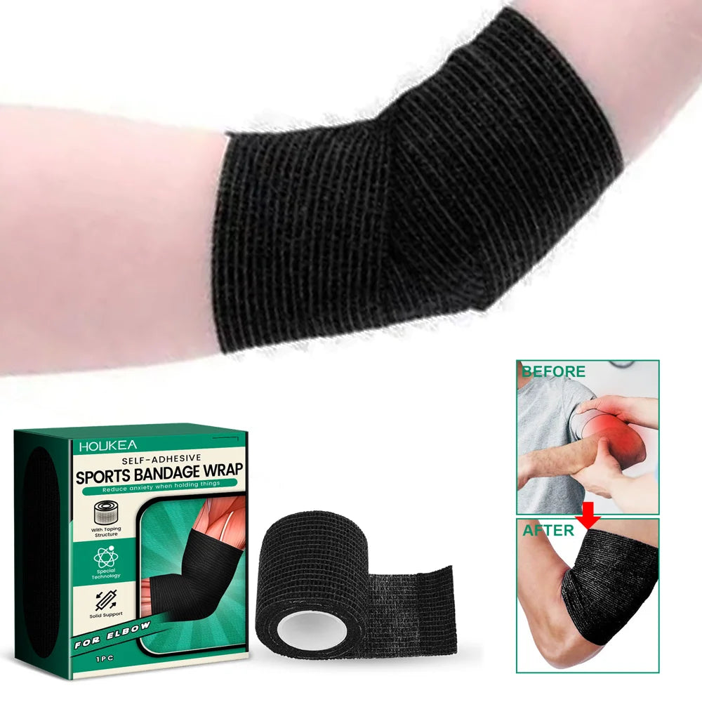 HOUKEA Breathable Self Adhesive Sports Wrap for Elbow Athletic Support Waterproof Elastic Bandage - 1 Piece - 2