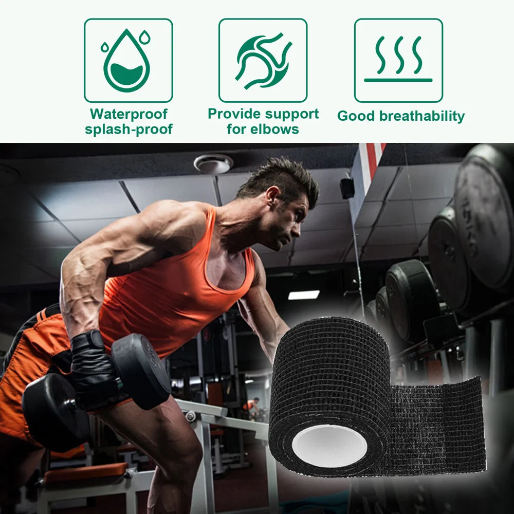 HOUKEA Breathable Self Adhesive Sports Wrap for Elbow Athletic Support Waterproof Elastic Bandage - 1 Piece - 5