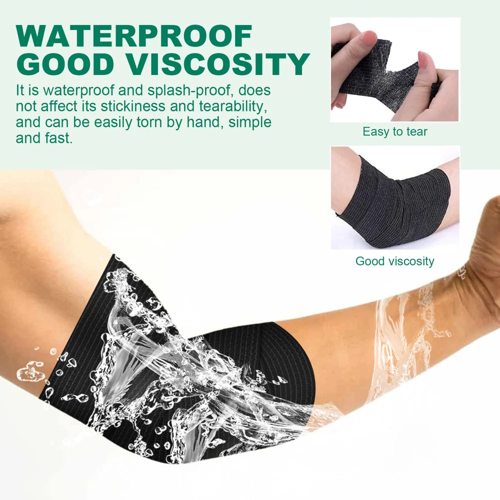 HOUKEA Breathable Self Adhesive Sports Wrap for Elbow Athletic Support Waterproof Elastic Bandage - 1 Piece - 6