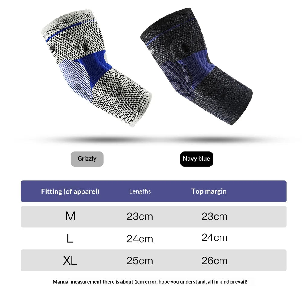 VILICO AB210 1Pc Sports Elbow Pad Compression Sleeve Elbow Support for Basketball Volleyball - Gray/M - 6