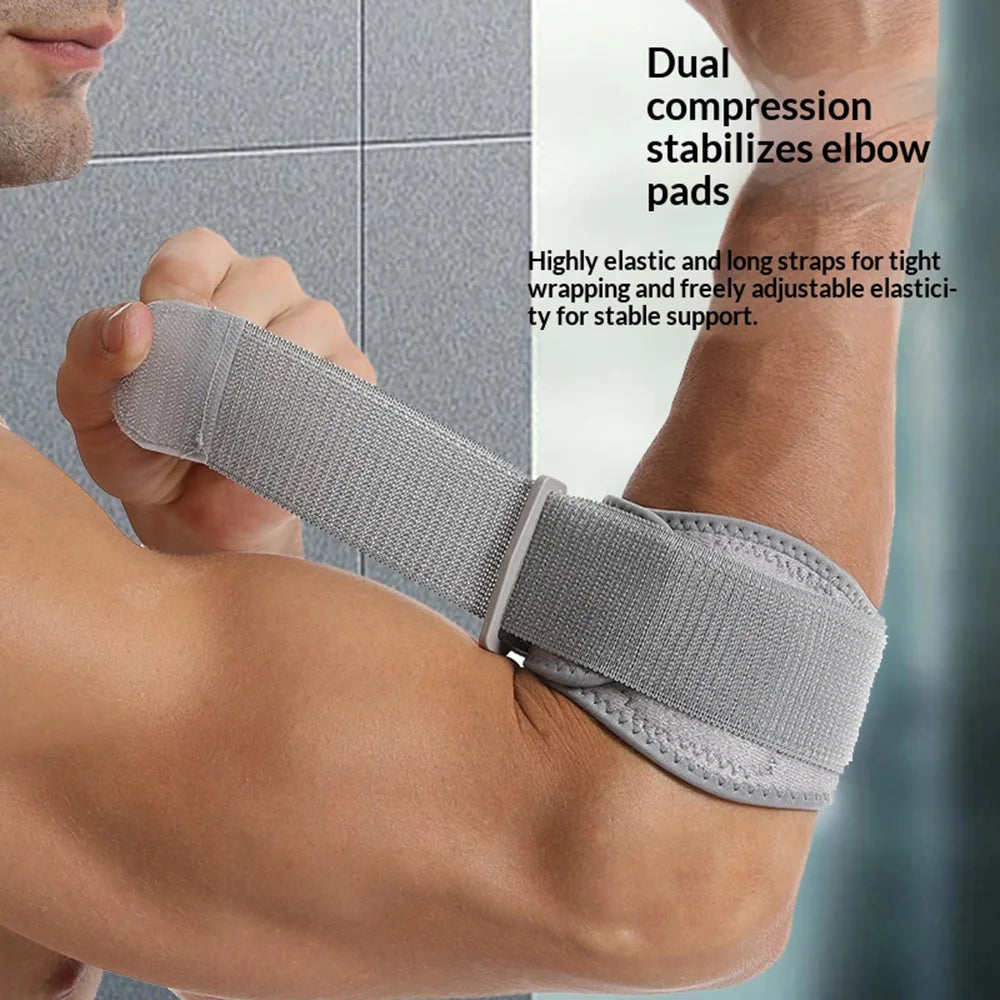 W3808 1Pc Sports Elbow Support Shock Absorbing EVA Pad Elbow Brace for Tennis Badminton - Black - 5