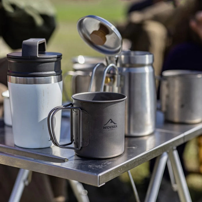 WIDESEA WSTT-3X-600ML Titanium Alloy 200ML+375ML+600ML Water Cup Ultra-light Coffee Mug Drinking Bottle (No FDA Certification, BPA-free) for Backpacking Camping Hiking - 6