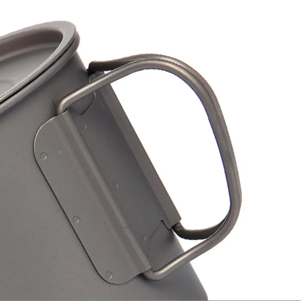 WIDESEA WSTT-450ML Portable Camping Mug 450ml Folding Titanium Coffee Tea Cup with Handle for Backpacking Hiking (No FDA Certification, BPA-free) - 7