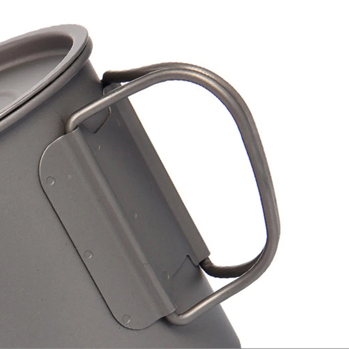 WIDESEA WSTT-450ML Portable Camping Mug 450ml Folding Titanium Coffee Tea Cup with Handle for Backpacking Hiking (No FDA Certification, BPA-free) - 7