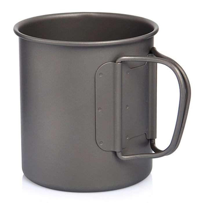 WIDESEA WSTT-375ML Ultralight Titanium Alloy Cup 375ml Water Mug with Foldable Handle (No FDA Certification, BPA-free) for Outdoor Camping Picnic - 6