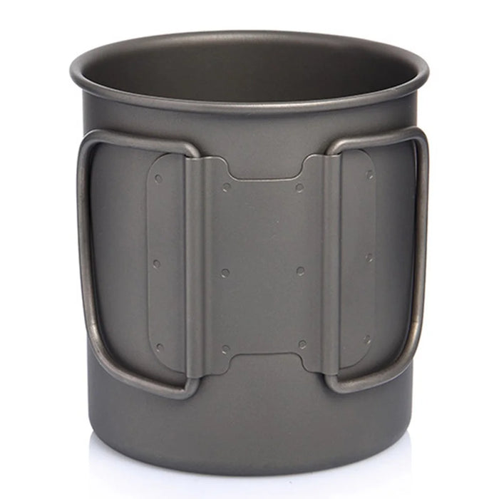 WIDESEA WSTT-375ML Ultralight Titanium Alloy Cup 375ml Water Mug with Foldable Handle (No FDA Certification, BPA-free) for Outdoor Camping Picnic - 7