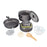 HALIN DS-308 Portable Frying Pan Tea Pot Hard Alumina Camping Cookware Set for 2-3 People (No FDA, BPA-Free) - Green - 7