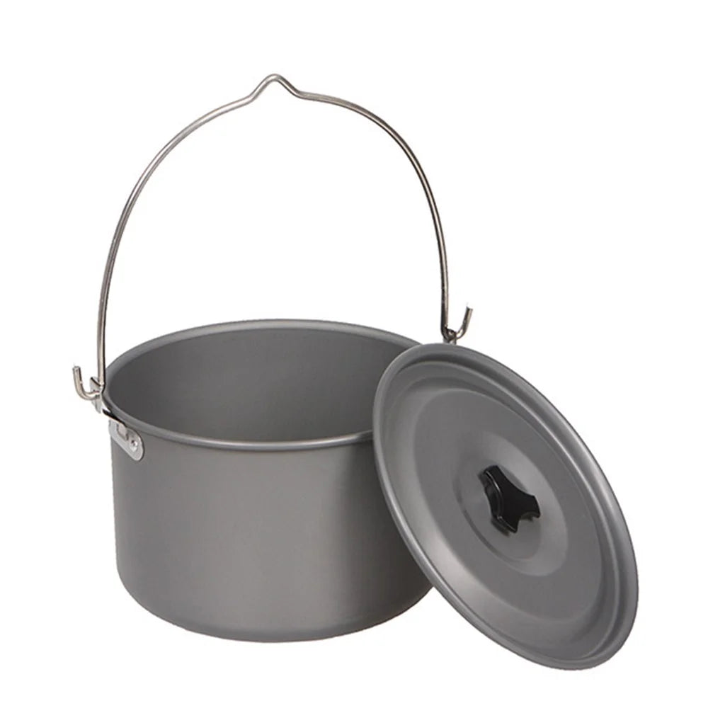 HALIN 4.2L Large Camping Pot Portable Hanging Pot with Lid for 6-8 People Hiking Backpacking (BPA-free, No FDA Certified) - 5