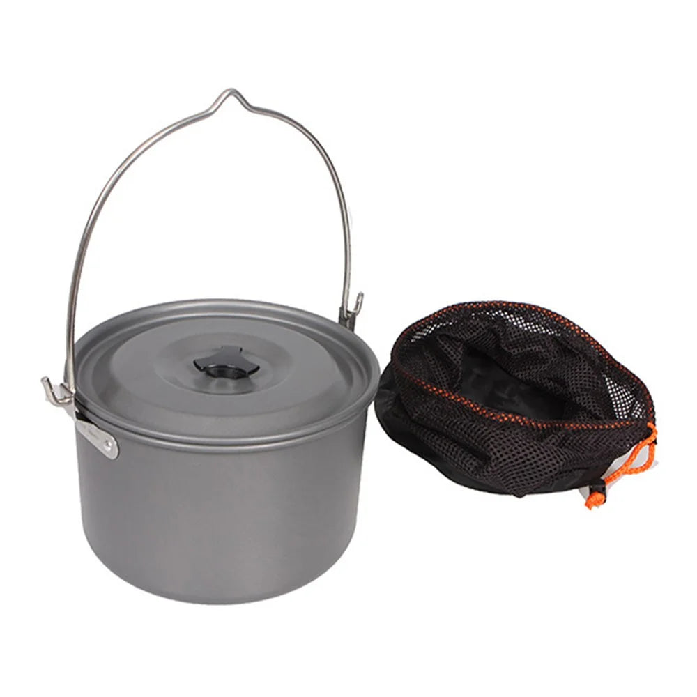 HALIN 4.2L Large Camping Pot Portable Hanging Pot with Lid for 6-8 People Hiking Backpacking (BPA-free, No FDA Certified) - 7