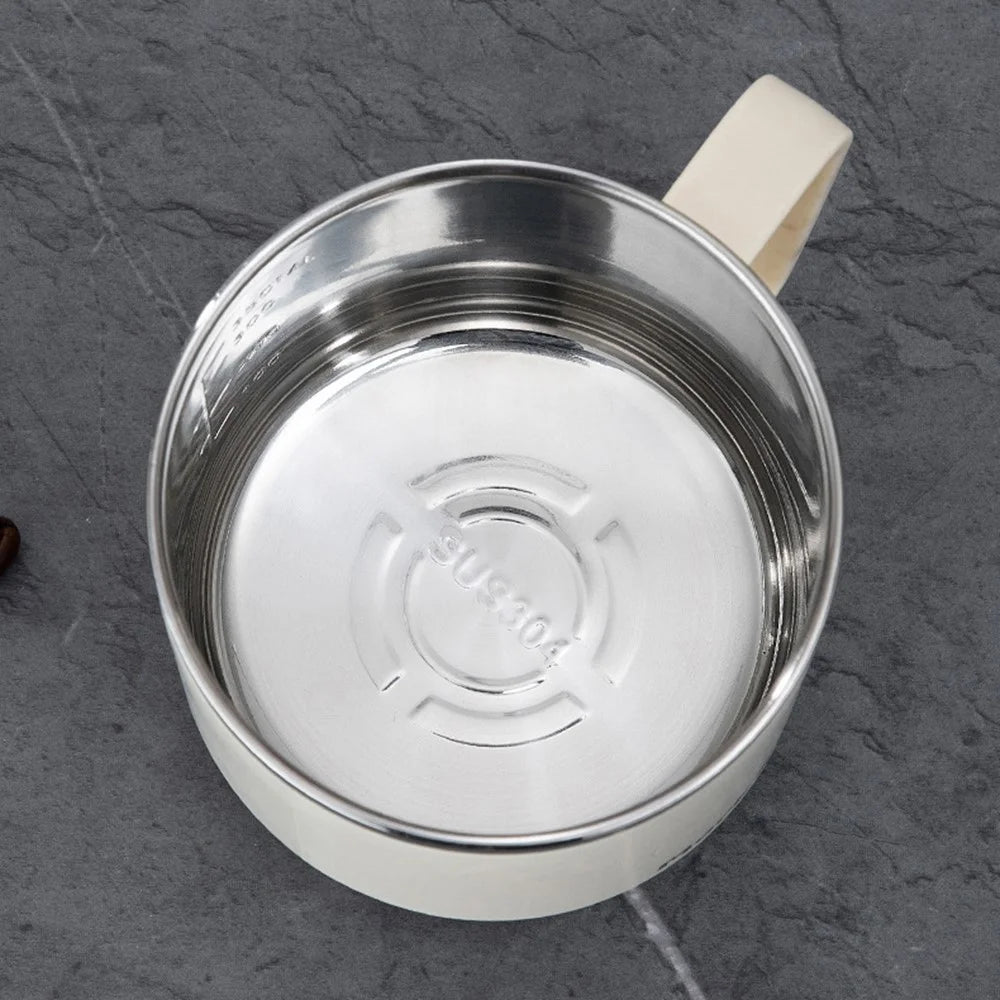 HALIN 350ML PP+304 Stainless Steel Water Cup Tea Milk Coffee Mug with Lid (No FDA Certificate, BPA-Free) - Apricot - 3