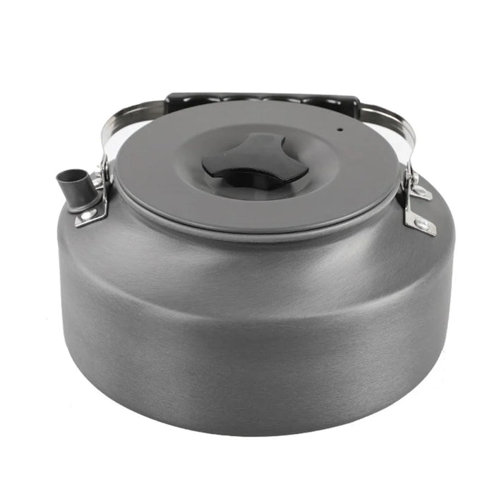 AOTU 1.6L Outdoor Water Kettle Camping Picnic Aluminum Alloy Coffee Pot Teapot (BPA-free, No FDA Certification) - Black Handle - 1