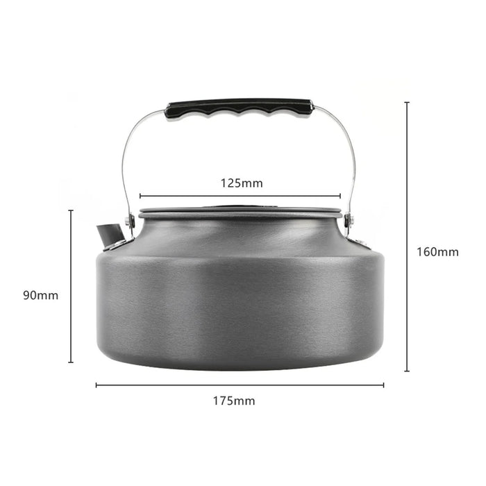 AOTU 1.6L Outdoor Water Kettle Camping Picnic Aluminum Alloy Coffee Pot Teapot (BPA-free, No FDA Certification) - Black Handle - 4