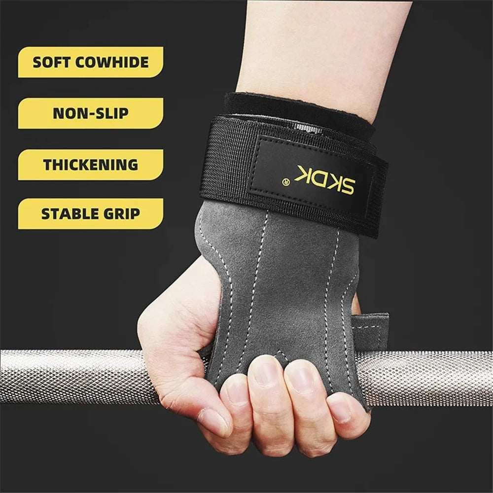 SKDK Weight Lifting Gym Hand Grips Sports Ventilated Workout Gloves Wrist Support Wraps - 2