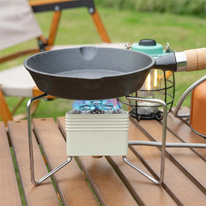 CLS 8000W Outdoor Portable Stove Camping 3-Burner Cooking Stove with EVA Bag - Beige - 7