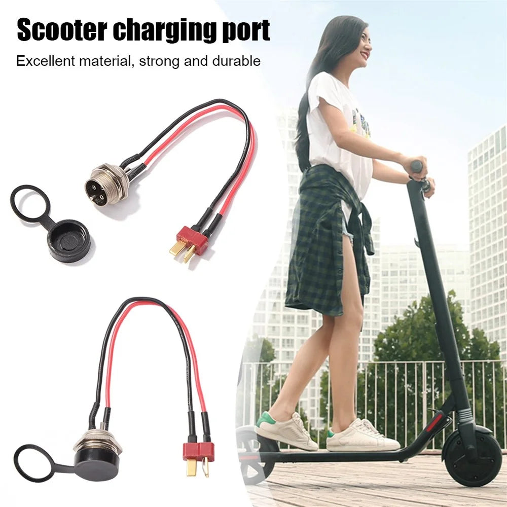 For KUGOO M4 10inch Electric Scooter Charging Interface Power Cable Charging Socket Port Plug - T Head - 2