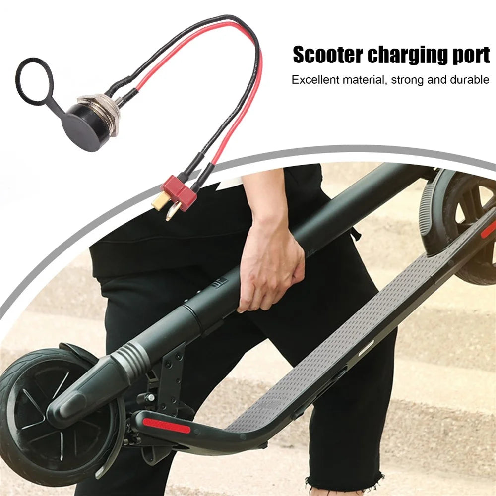 For KUGOO M4 10inch Electric Scooter Charging Interface Power Cable Charging Socket Port Plug - T Head - 3